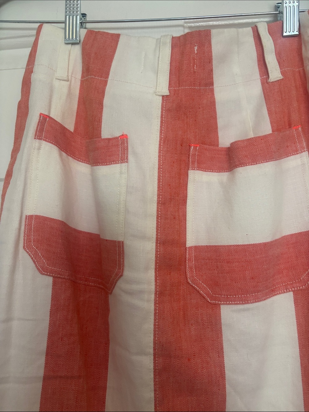 Anthropologie Coral and Cream Striped Maxi Skirt - Picture 5 of 7